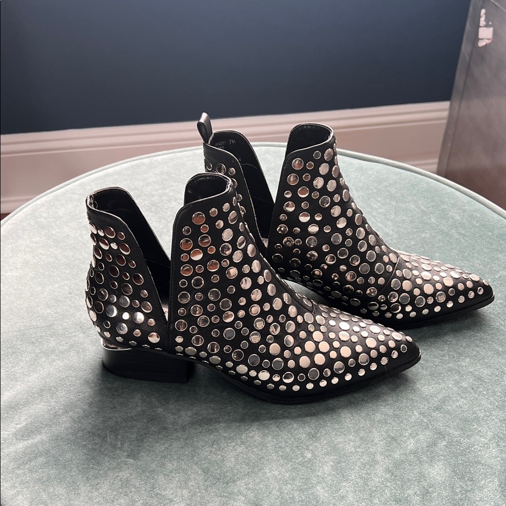 Stylish Black Studded Ankle Booties
